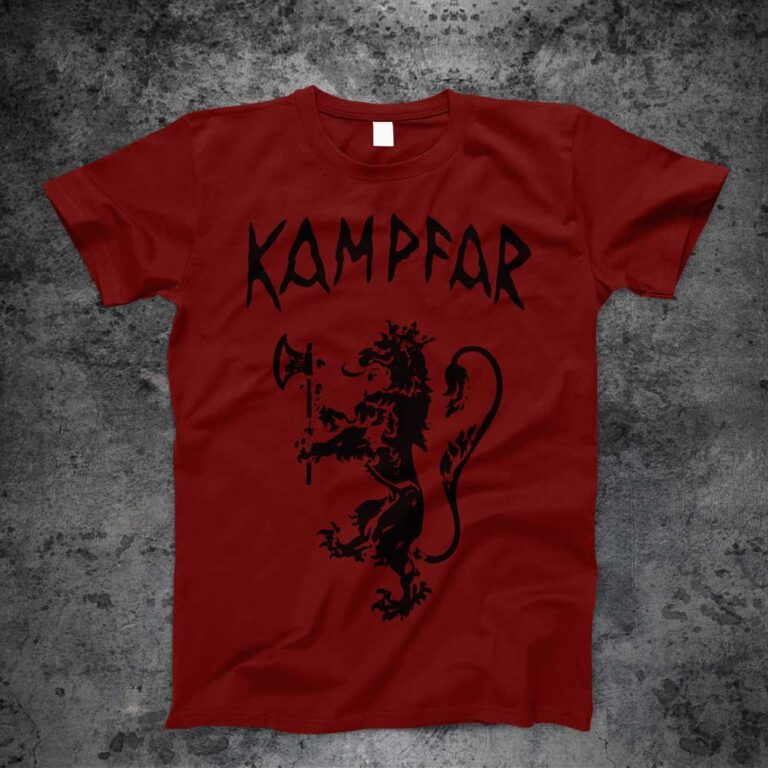 Kampfar_Lion_Front_red-black-Shirt